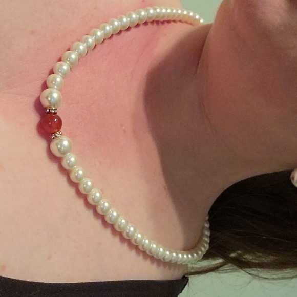 Carnelian & Pearl Jewelry Set - Picture 5 of 6